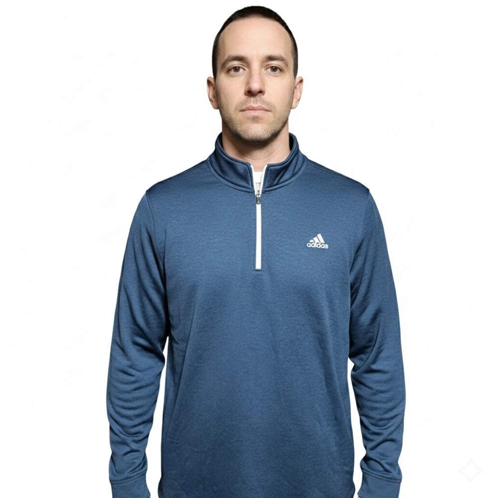 NWT Adidas Golf Fleece Quarter-Zip Shirt 2XL Navy Blue Heather
